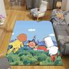 Anpanman Flannel Pattern Square Carpet,Area Rug,Carpet Rug for Living Room Bedroom Sofa Playroom Decor,Non-slip Floor Mat