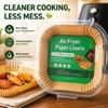 Air Fryer Paper Liners, 100 Pcs Brown Rectangular 200 X 160 Mm Disposable Baking Paper Trays for Home Kitchen Cooking