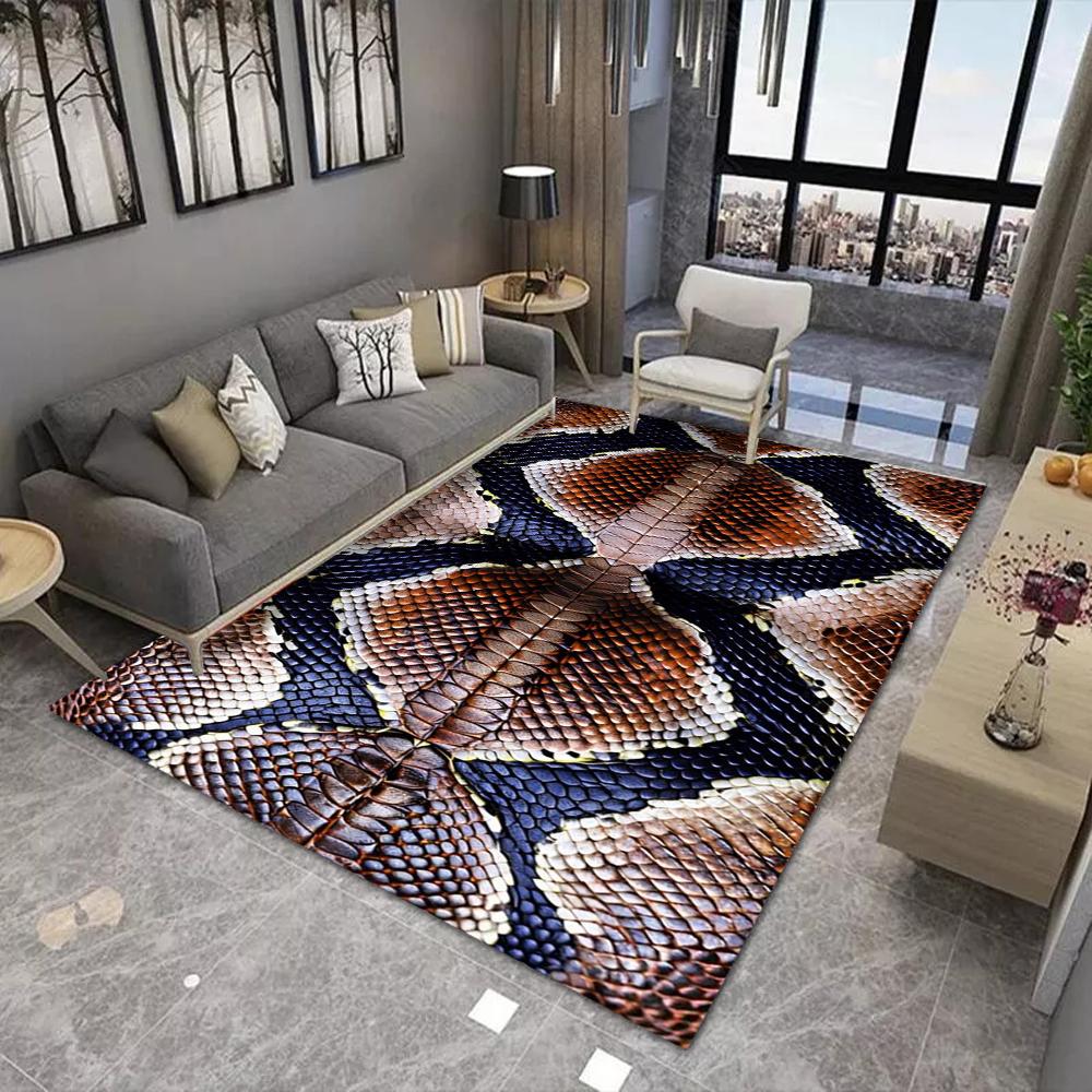 3D Skin Animal Carpet Rug Exotic Wild Mat Non-slip Soft Realistic Texture Home Decoration Living Room Modern Durable Floor Mat