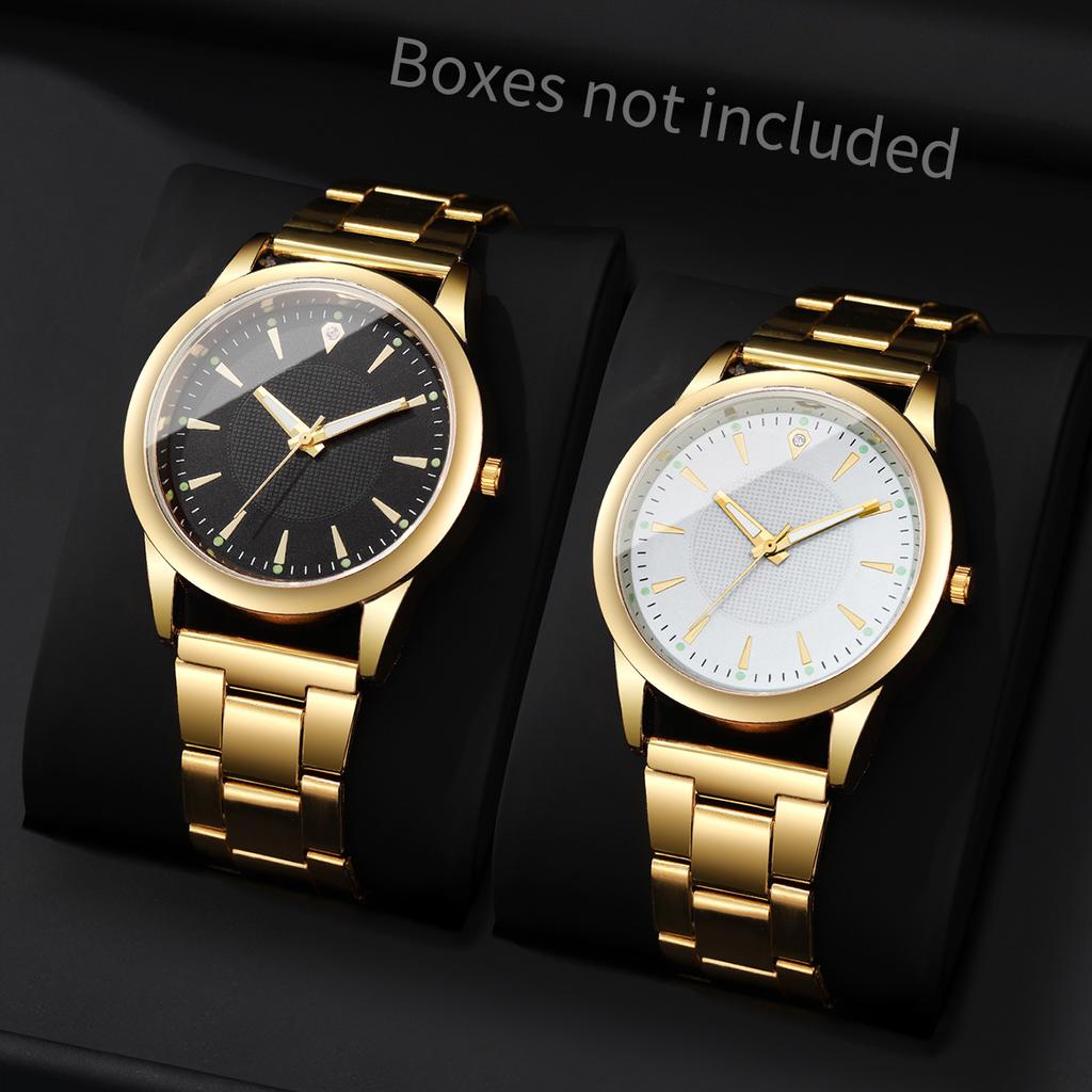 2PCS Fashion Men Business Watches Set Luxury Analog Quartz Wristwatch Reloj Hombre