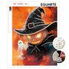 Halloween Glowing Pumpkin Hat Orange Black Autumn Festival Pearl Painting Handmade Diy Art Pearl Home Decoration Painting