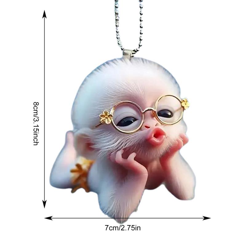 Car Rearview Lens Pendant Pouting Monkey Car Pendant Cute Car Decor Car Decorations Rearview Lens Decor Interior Rearview Glass