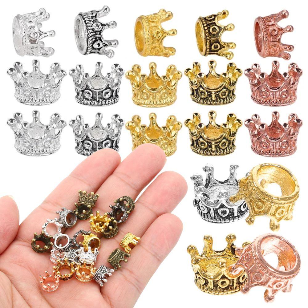 10pcs Alloy Mixing Colors Crown Accessories Pendant DIY Bracelet Necklace Earring Making Decorative Spacer Beads YMY