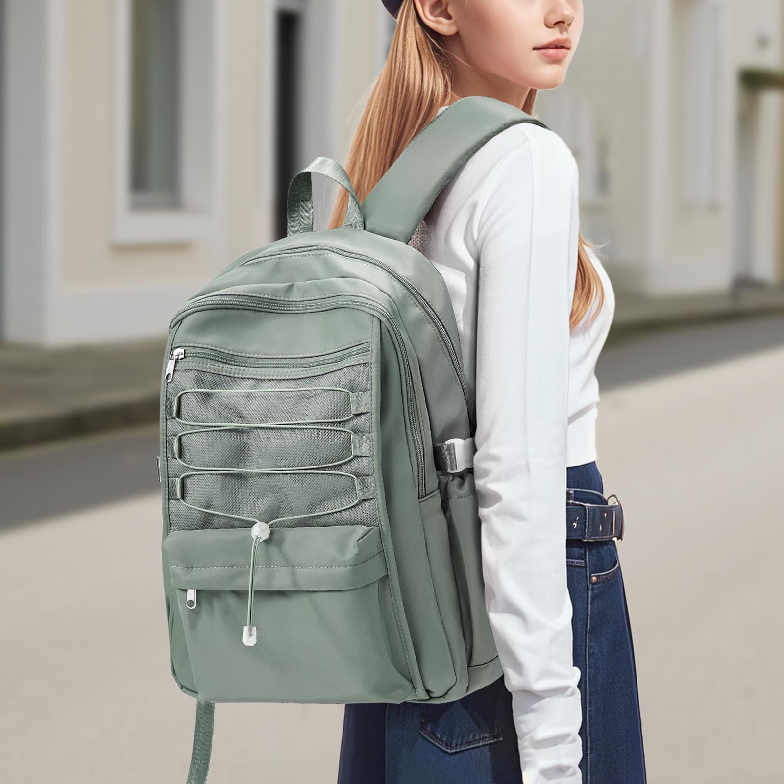 

Унисекс Легкий Студенческий Школьный Рюкзак, Большая Вместимость Несколько Отделений Рюкзак для Ноутбука для Колледжа Путешествий, Подростковый Рюкзак для Книг зелёный