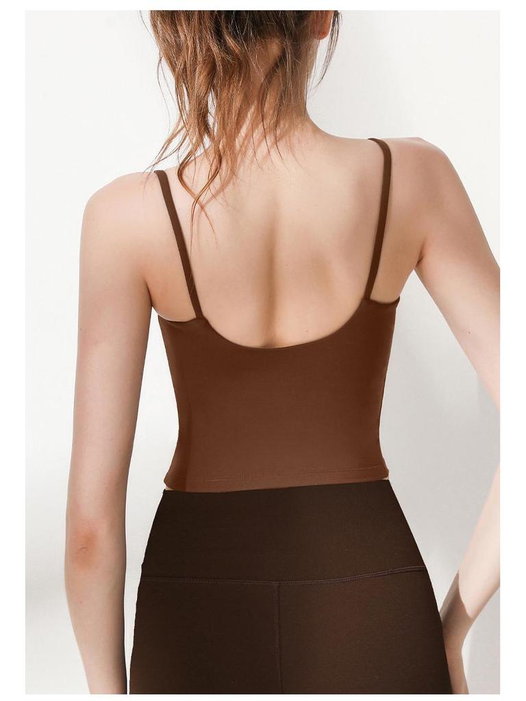 Lulu Nude Women's Shock-Absorbing Summer Yoga Fitness One-Piece Tank Top