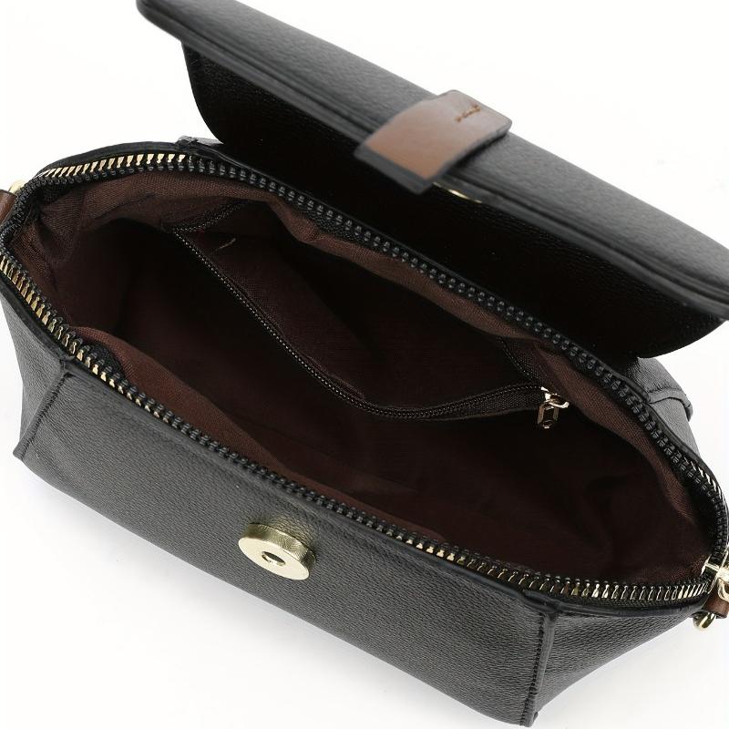 Fashiable Women's Leather Compact Crossbody Bag, Korean Versi Solid Color Single Shoulder Shell Bag, Suitable for Banquets