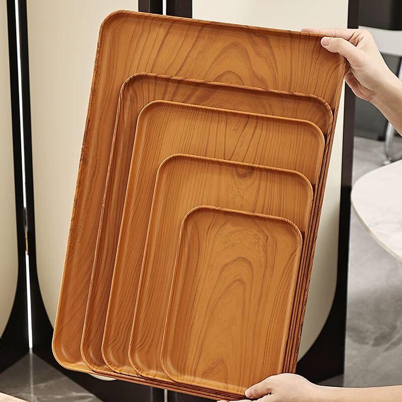 Nordic Style Faux Wood Grain Rectangular Serving Tray