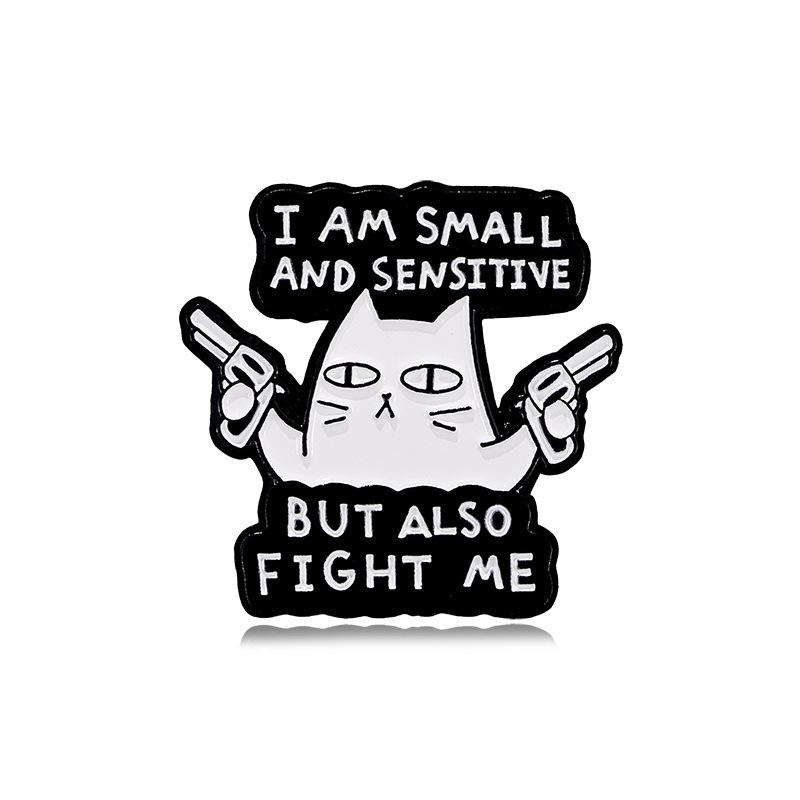 Original Cartoon Katze Metall Brosche Niedliche Tier Serie Schwarze Katze Pistolen Abzeichen Heiß verkaufte Pin Zubehör