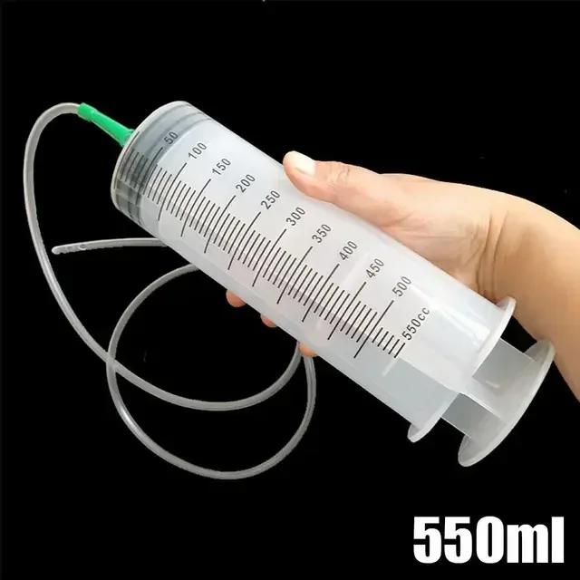 Large Vacuum Capacity Syringe 100/200/300/500ml Reusable Syringe Oil Pump with 1m Hose Pet Nutrition Feeding Metering Pump
