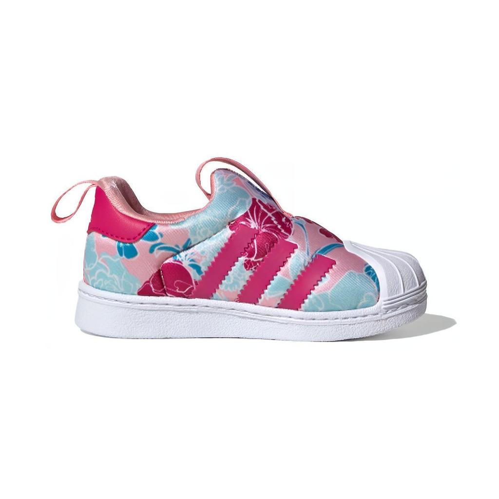 adidas Originals SUPERSTAR 360 Breathable Low Top Skateboard Shoes Pink Blue White Infant And Toddler EF6641