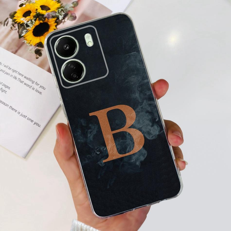 For Xiaomi Redmi 13C Case Redmi 13C 2023 Fashion Initial Letter Soft Silicone TPU Phone Cover For Redmi13C 13 C 4G