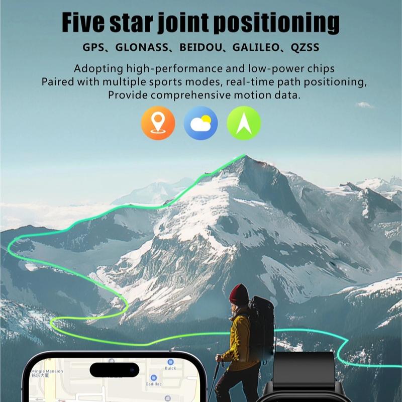 2025 New Uric Hot Sales Built In GPS Sports Smartwatch Men 2.01 Inch HD Screen Compass 5ATM Bluetooth Call Fitness Outdoor Adults