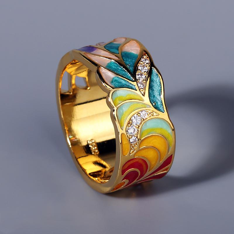 New Rings for Women Creative Handmade Enamel Craft Women's Rings Women's Party Jewelry Epoxy Craft Womens Rings
