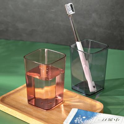 Badezimmer Mundspülbecher Transparent Quadratisch Verdicktes Plastik Zahnbürste Reise Waschzubehör