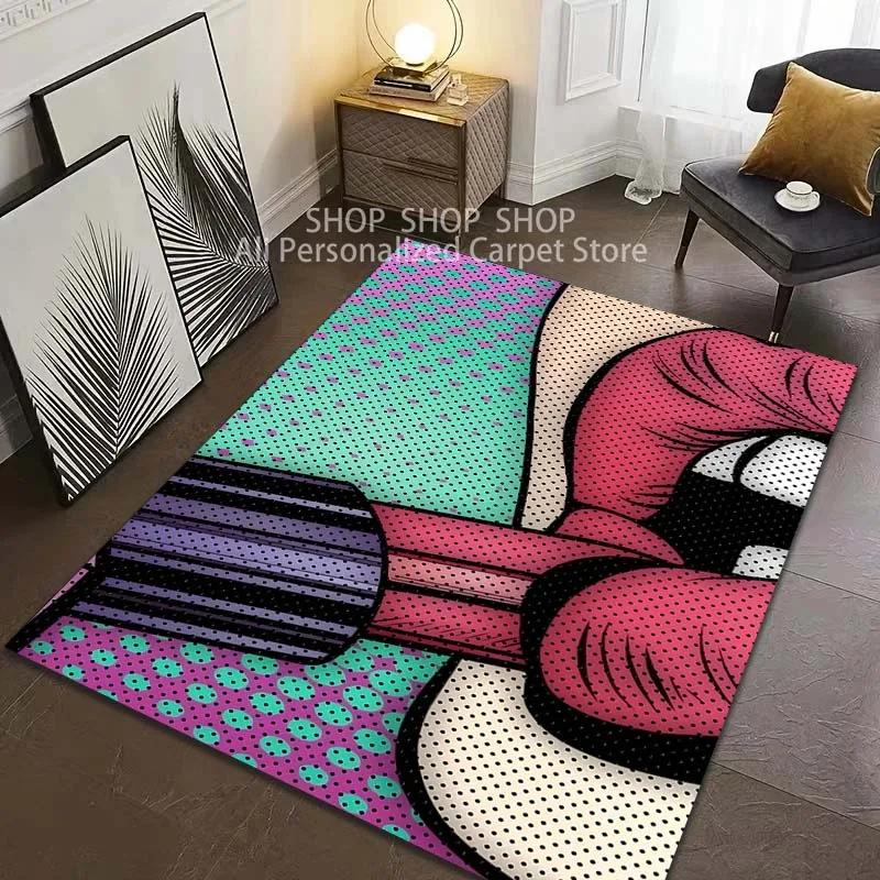 6 Style Fashion Sexy Lips Pattern Carpet for Living Room Bedroom Bedside Floor Mat Cloakroom Modern Home Area Decor Large Size