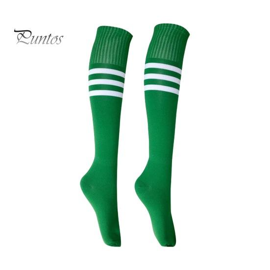 

1 пара носков средней длины, полосатые, нескользящие, высокоэластичные, впитывающие пот, футбольные чулки для болельщиков, детские гольфы, спортивные носки для школьных игр S зелёный