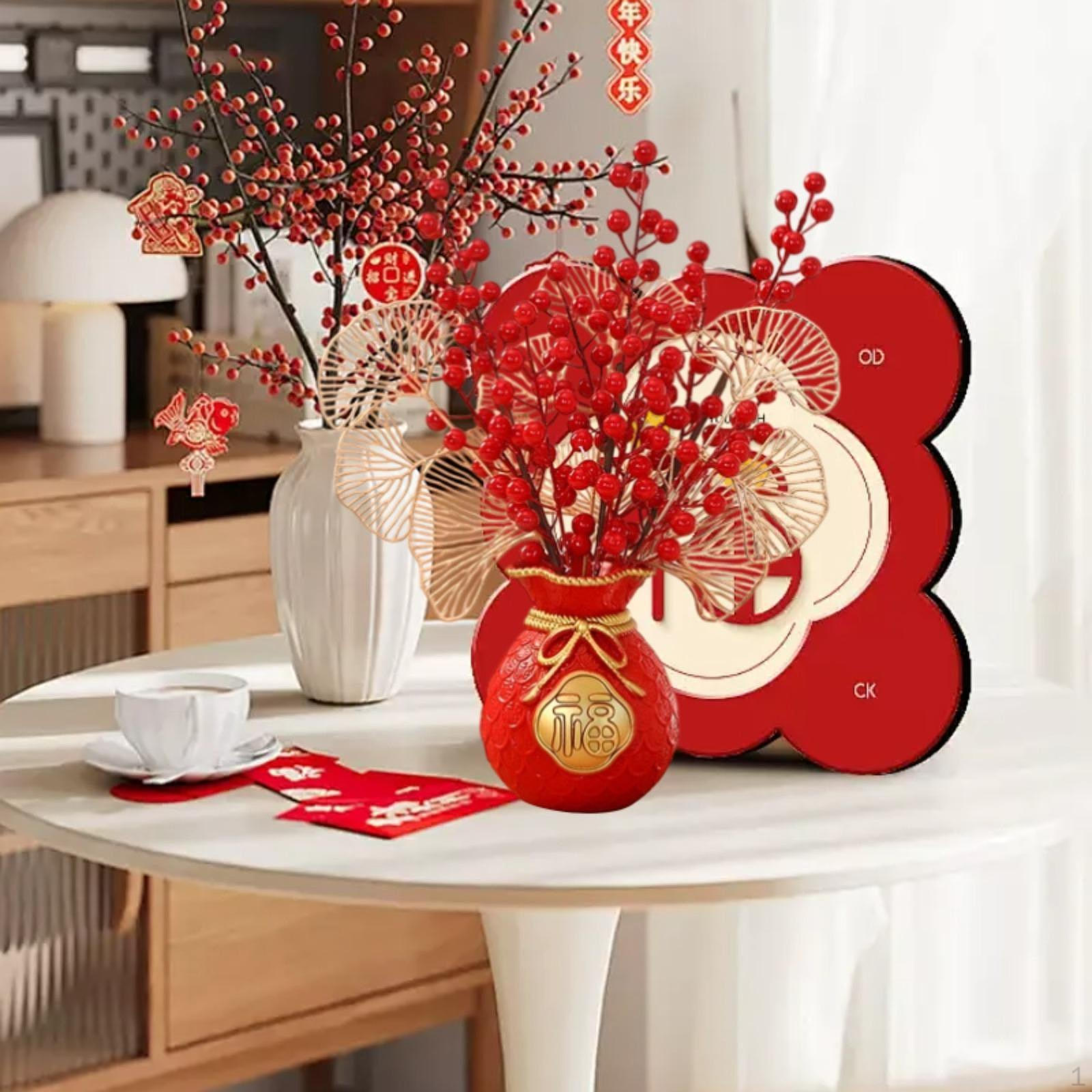 

Китайский Новый год украшение Искусственный горшок фото реквизит центральный элемент стола Style B