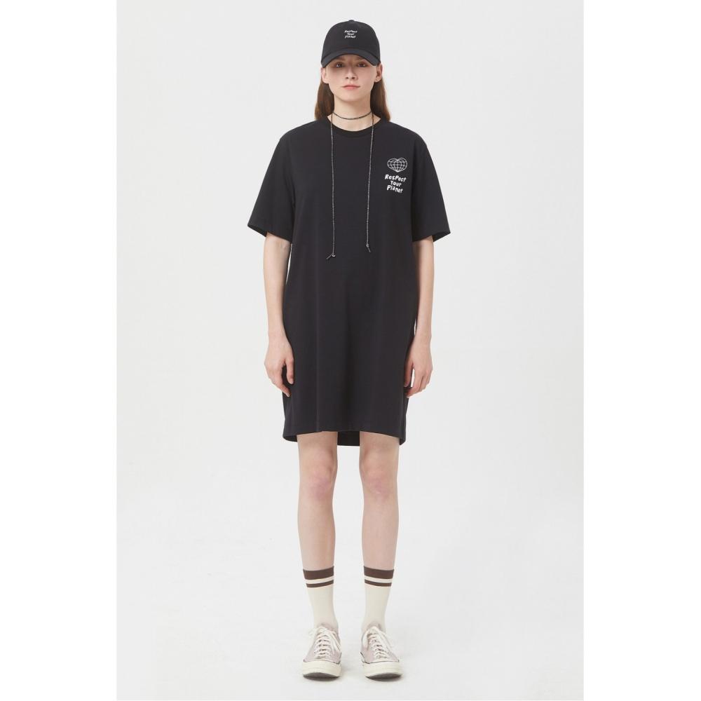 

LUCKYMARCHE LINE FRIENDS EDITION LUCKY MARCHERespect Your Planet Платье из джерси из переработанного материалаQZDAX23111BKX