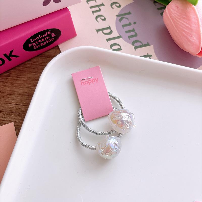 2pcs New Korean The Star Children's Hair Rope Electroplated Flower Girl Rubber Band Hair Band Girl Sweet Hair Accessories