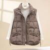 Down Cotton Vest Women's Autumn and Winter New Korean Style Loose Cotton Waistcoat Solid Color Vest Jacket