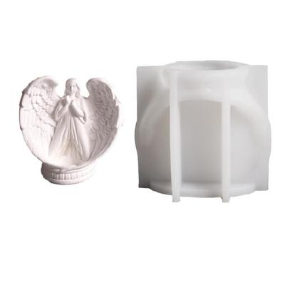 Candle Accessories Molds Candle Holder Mold Angel Shape Candle Bracket Mold Silicone Texture for Handmade Candlestick
