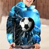 Boys 3D Football Hoodie Long Sleeve 3D Print Fall Active Kids 4-12 Years Regular Fit