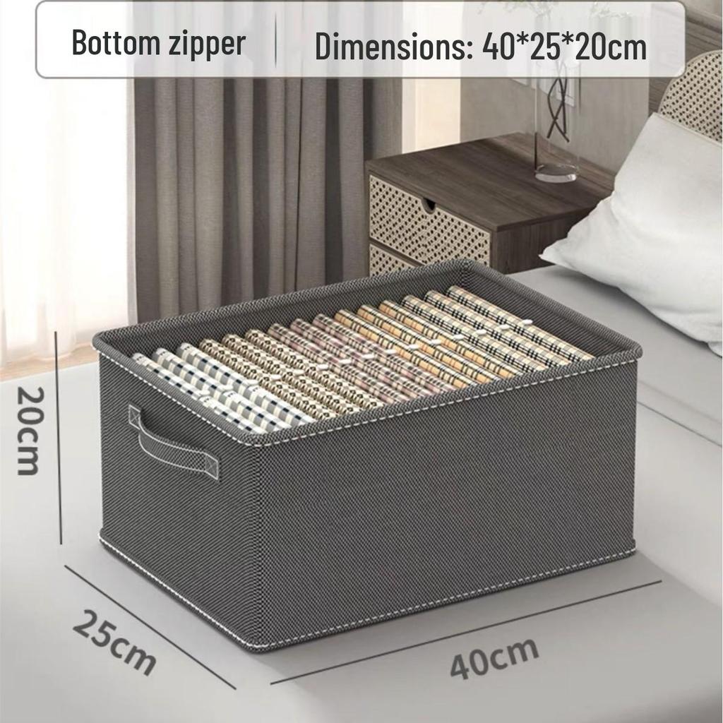 Fabric Drawer-Style Wardrobe Storage Box with Lid for Clothes and Pants