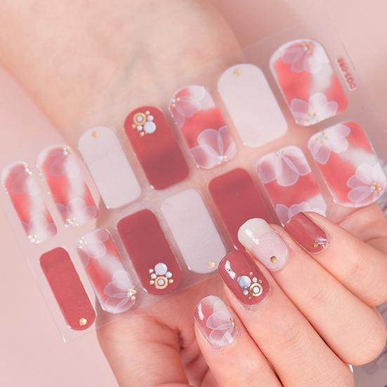 1 Set Nail Sticker Removable Ultra-Thin Non-Irritation Bubble Free Exquisite Pattern Decorative Resin Ink Nail Sticker