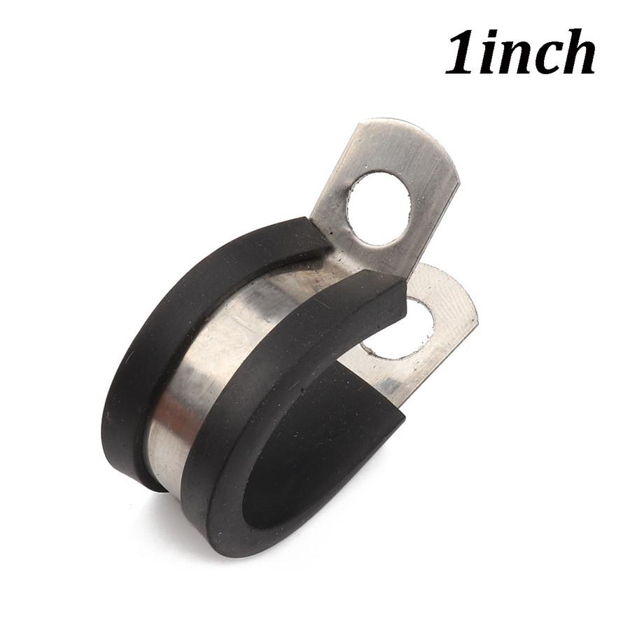 20PCS 1 Inch Stainless Steel Cable Clamp Rubber Cushioned Insulated Clamp Metal Clamp Tube Holder for Tube Pipe or Wire Cord Installation
