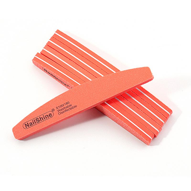 Nail Salon High-Elastic Half-Moon Sanding and Shaping Multi-Color Sponge Nail File