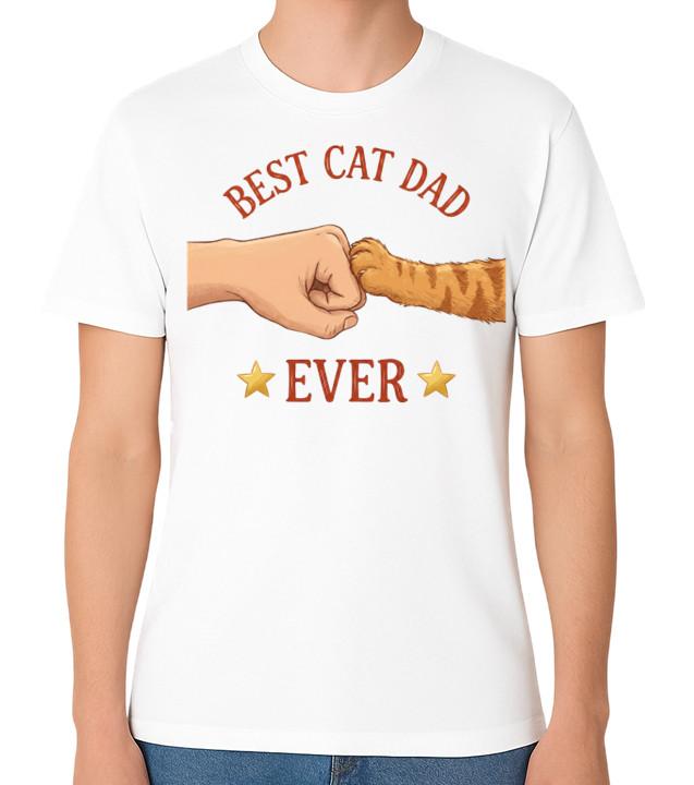 Best Cat Dad Ever T-Shirt Funny Cat Lover Gift Father Daddy Kitten Graphic Tee 3XL