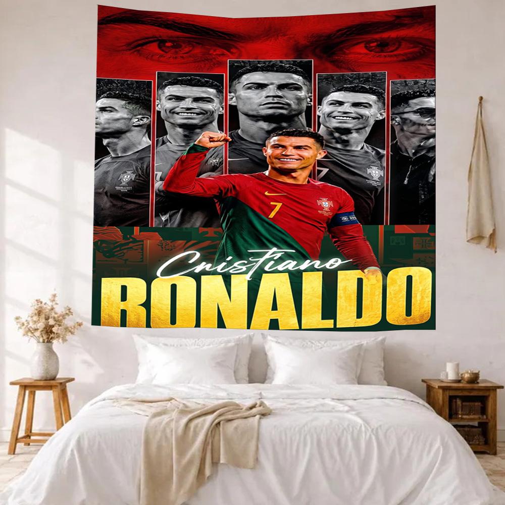 Cristiano Ronaldo Wall Decor Tapestry Art For Pet Memorial Birthdaywedding Party Backdrop Family Gift