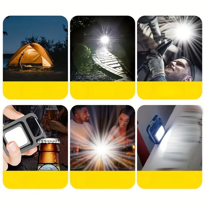 Mini LED Keychain Flashlight COB Night Light Portable USB Charging Camping Lamps For Work Outdoor Hiking Fishing Lighting Torch