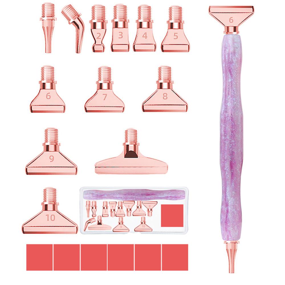 Caneta de Pintura com Diamantes de Resina 5D Fio Cabeças de Caneta de Metal de Reposição Canetas de Broca de Ponta Com Argila Adesiva Artesanato de Arte DIY Pintura com Diamantes