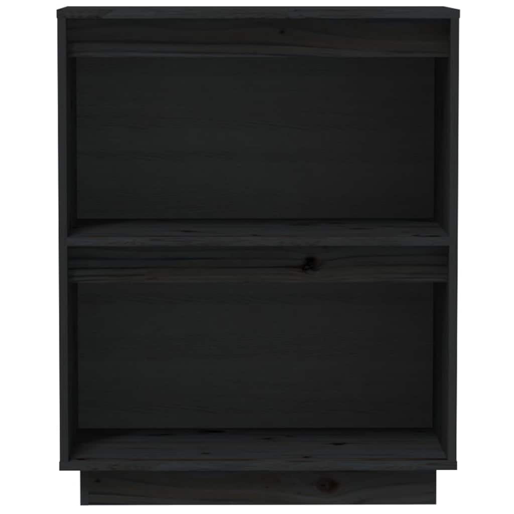 Vidaxl Szafka, Czarna, 60X34X75 Cm, Lite Drewno Sosnowe