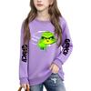 Boys Girls Child Fashion Daily Versatile Casual Crewneck Sweatshirts Daily Long Sleeve Patchwork Top Sweatshirts