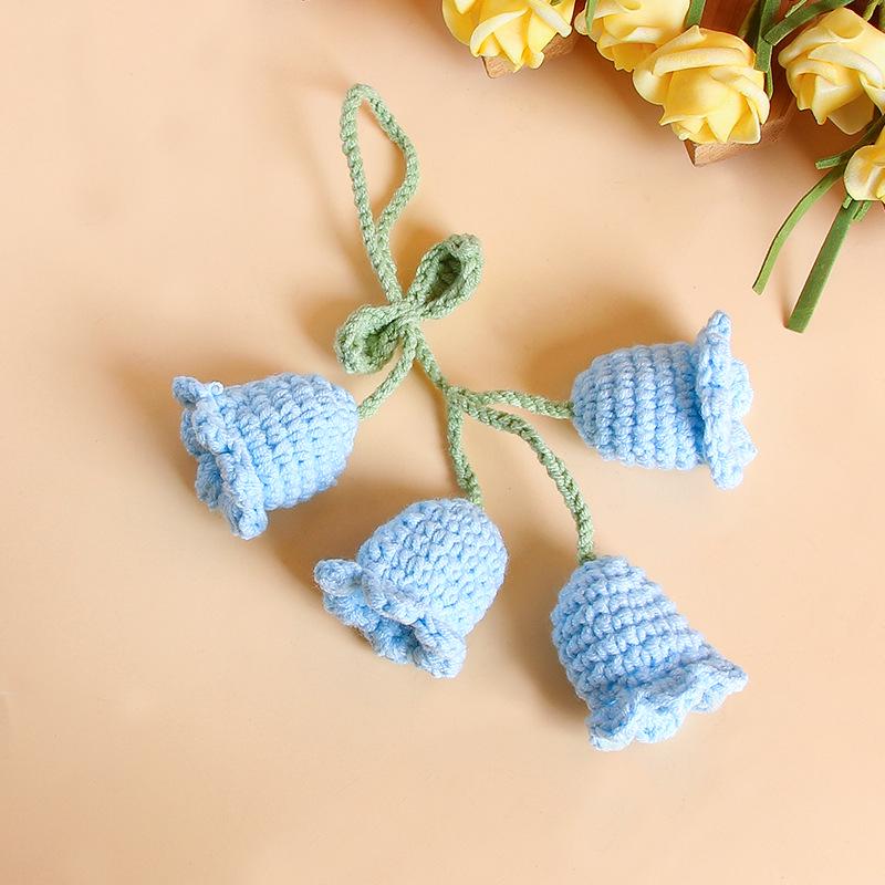 Lily of the Valley Woolen Bag Charm with Preserved Flowers – Girlish Heart Keychain Gift