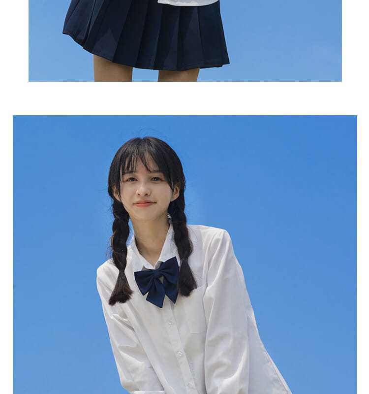 JK Women's White Shirt: Basic Pointed Collar, Versatile Academy Style, Japanese High School Student Commuter Uniform Top.
