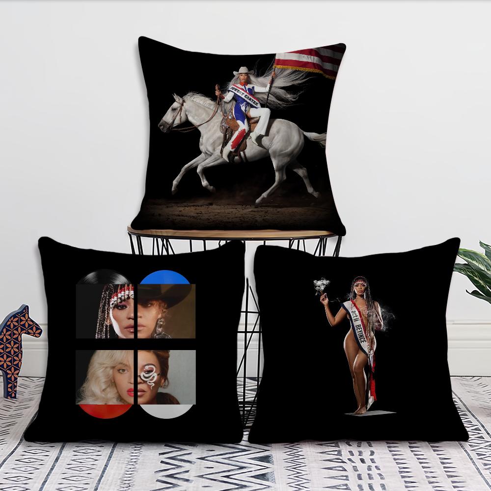 B-Beyonce Singer Cowboy Carter Pillow Case Living Room Home Sofa Office Shop Cover Printing Comfort Decoration Nordic Simplicity