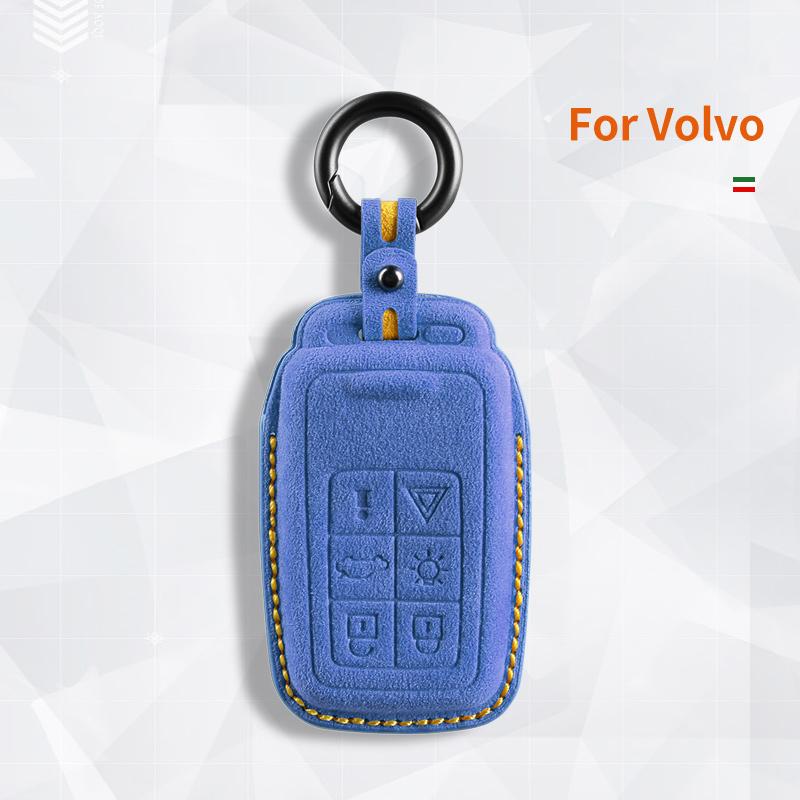 For Volvo S90 S60 Xc60 Xc40 Xc90 V60 V90 Car Key Case Accessories Holder Cover Shell Suede Keychain Protector