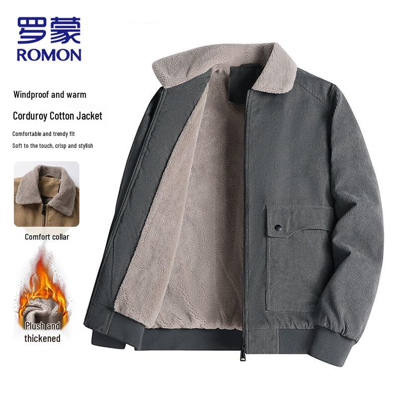 

Romon Men s Corduroy Padded Winter Jacket 4XL