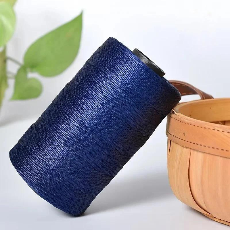 250g/Roll 2.5mm Ice Silk Thread Summer Crochet Yarn for DIY Knitting Bag Shoes Flat Hollow Yarn Hand-knitted Thread Supplies