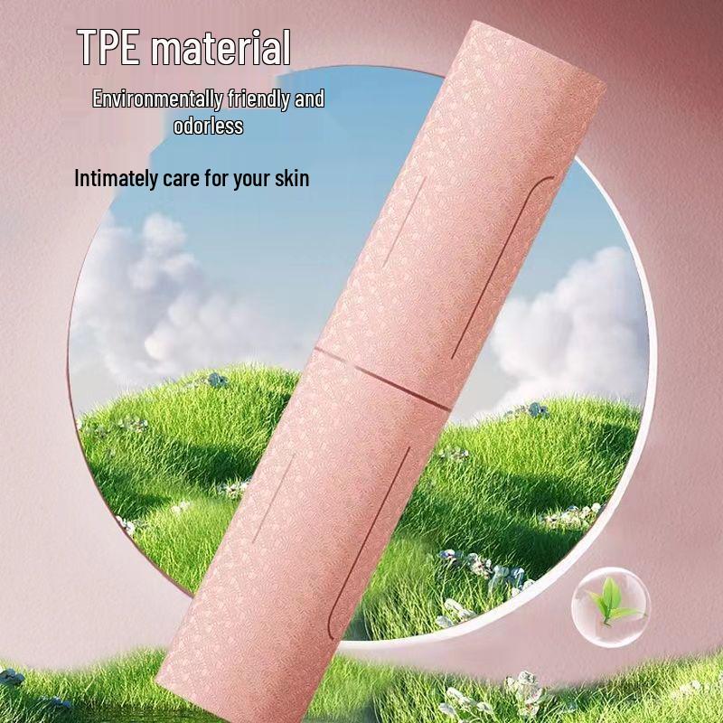 TPE doppelseitige rutschfeste verdickte verbreiterte Yogamatte - Geräuschdämmende Trainingsmatte für den Heimgebrauch (Kleine Mängel)