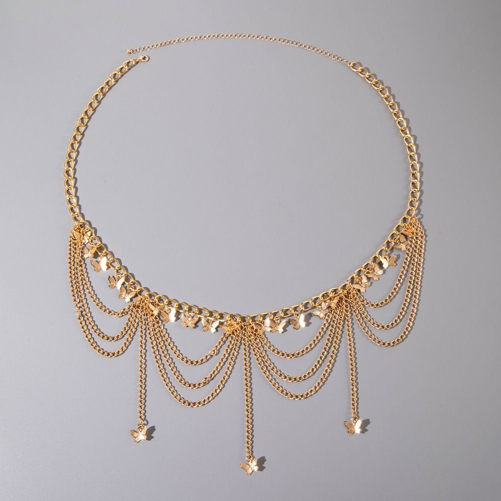 Belt Tassel Waistchain Gold Body Jewelry Tassels Metal Body Chain Women