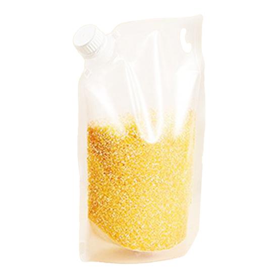 Airtight Food Storage Bag with Lid Freestanding Rice Storage Pouch Sealed Reusable Grain Storage Bag for Flour Beans Kitchen Cabinet Pantry S