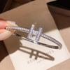 H-Shaped Diamond Shadow 18K Gold Plated Zirconia Hollow-Out Bracelet - Luxurious Hand Chain Jewelry