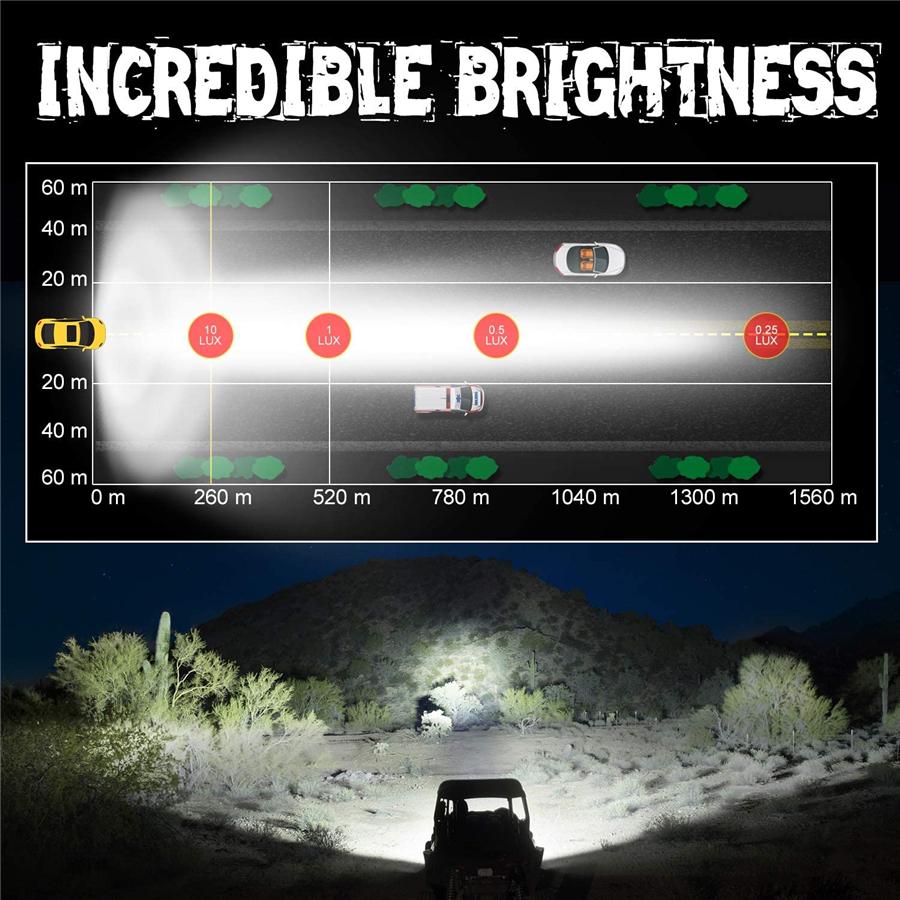 

Super Bright - The 5 Inch Led Light Pods Produce 130Watts/13,000Lumens Per Light, Which Can Greatly Improve Driving Visibility And Safety. If Your Des