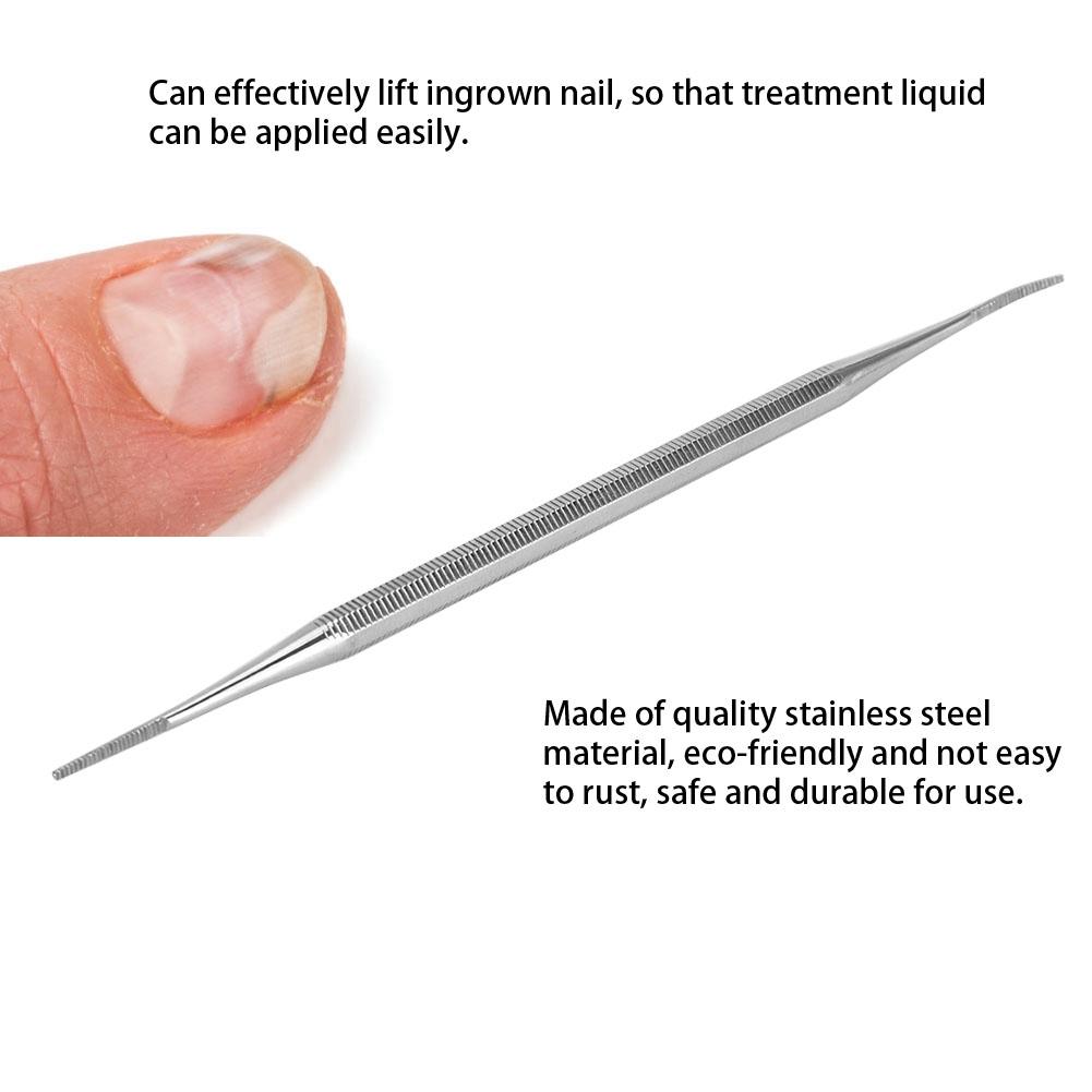 Stainless Steel Double Head Ingrown Toe Nail File Ingrowing Nail Lifter Pedicure Tool