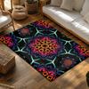 Unique Mandala Area Rug Bohemian Floor Mat Home Decor Living Room Bedroom Carpet Non Slip Washable Abstract Pattern Artistic Des