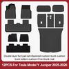 Car Floor Mats For 2026 2025 New Tesla Model Y Juniper All Weather TPE Floor Mat Cargo Liner Rear Trunk Mat Frunk Backrest Mats